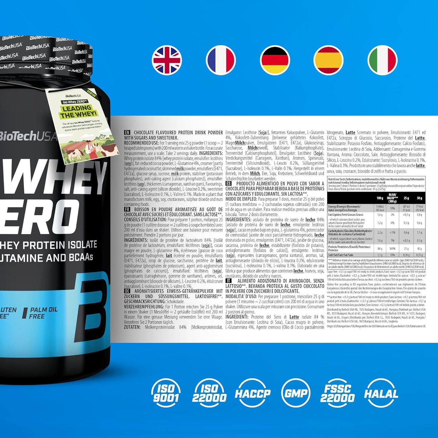 BioTech USA Iso Whey Zero, 908 g
