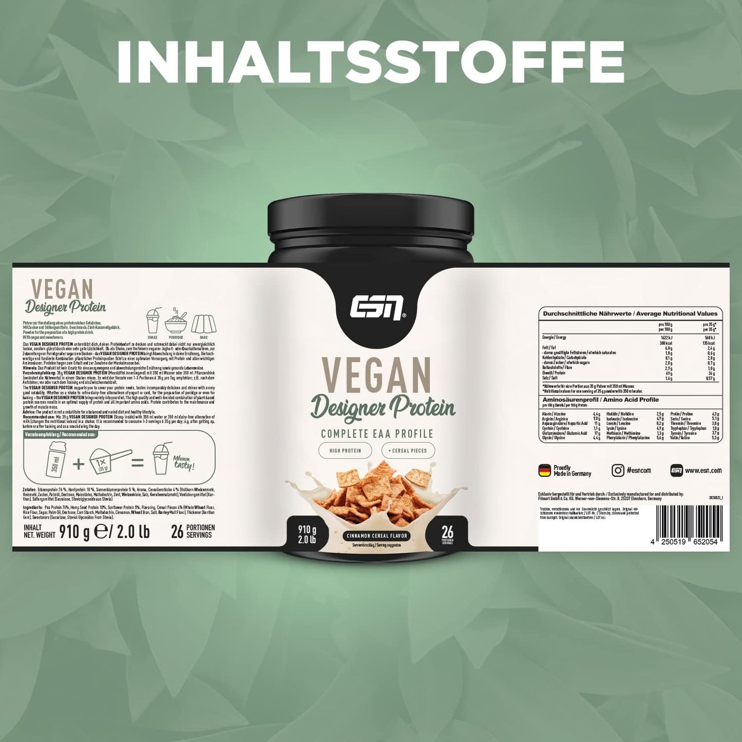 ESN Vegan Designer Protein 910g Cinnamon Cereal