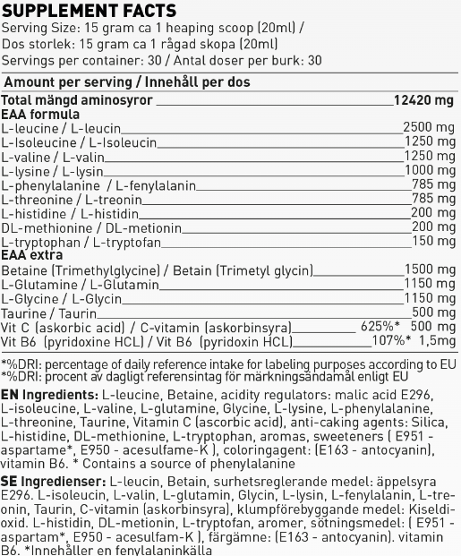 Swedish Supplements EAA Engine 450g